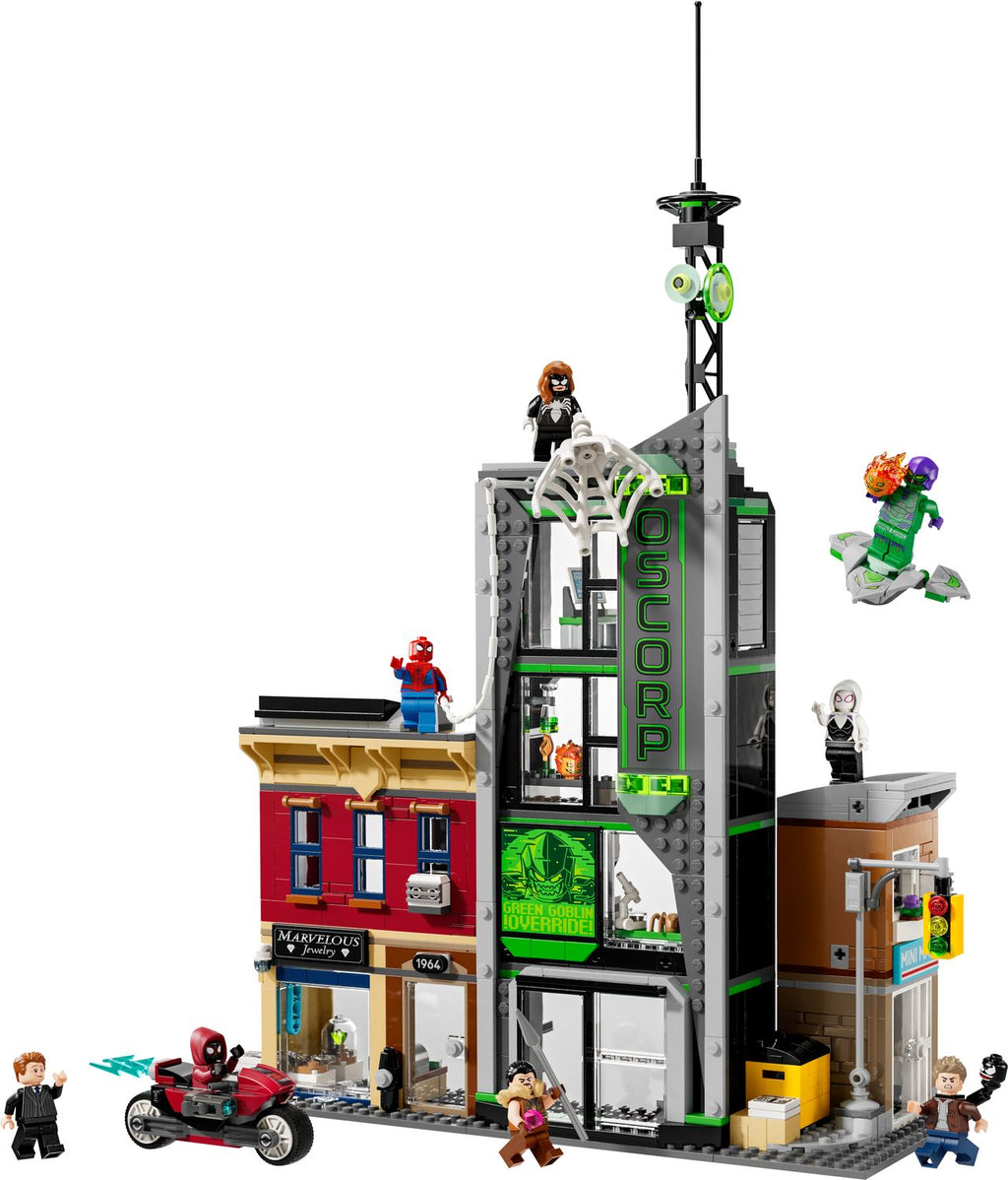 LEGO Marvel Örümcek Adam, Oscorp'a Karşı 76324 - 808 Parça Yapım Seti, 8 Minifigür (10+ Yaş)