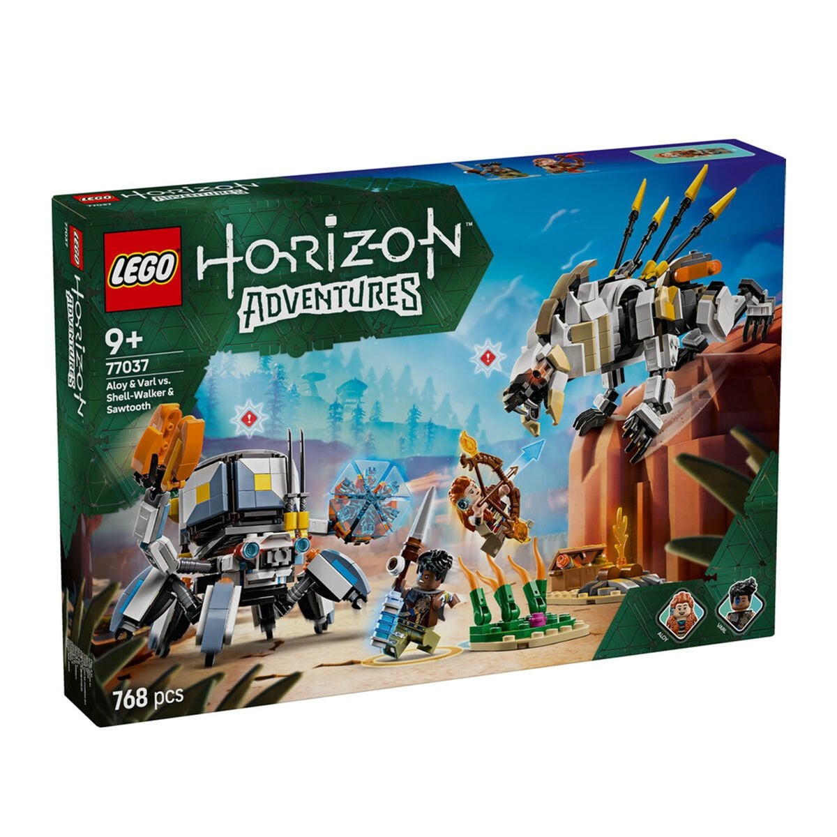 LEGO Horizon Adventures Aloy & Varl vs. Shell-Walker & Sawtooth 77037 - 768 Parça Yapım Seti (9+ Yaş)