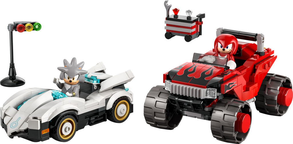 LEGO Sonic the Hedgehog Silver'ın Arabası Knuckles'ın Canavar Kamyonuna Karşı 77118 - 378 Parça Yapım Seti (8+ Yaş)
