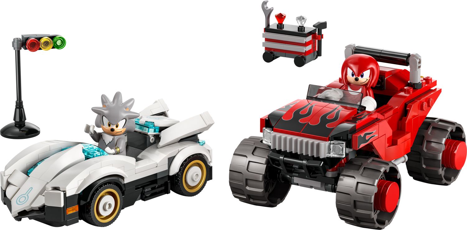 LEGO Sonic the Hedgehog Silver'ın Arabası Knuckles'ın Canavar Kamyonuna Karşı 77118 - 378 Parça Yapım Seti (8+ Yaş)