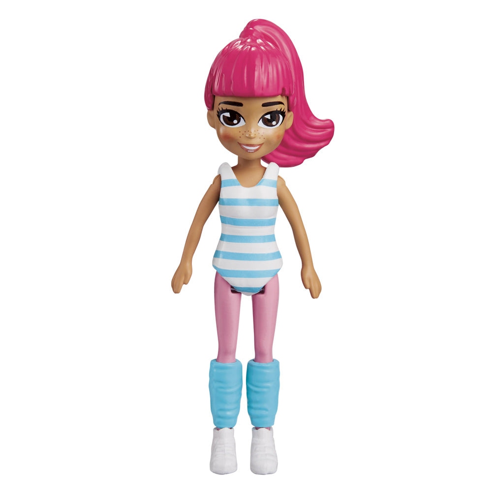 Polly Pocket ve Moda Aksesuarları Oyun Seti Çizgili Yaz, 9 cm Bebek ve Değiştirilebilir Kıyafetler
