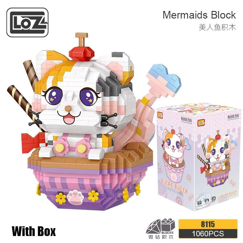 LOZ Deniz Kızı Kek Fincanı Kedi Mikro Yapı Blokları Seti - Kutulu