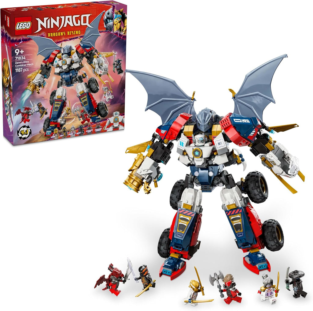 LEGO Ninjago Zane'in Ultra Kombo Mech'i 71834 - 4'ü 1 Arada Yapım Seti (1187 Parça, 9+ Yaş)