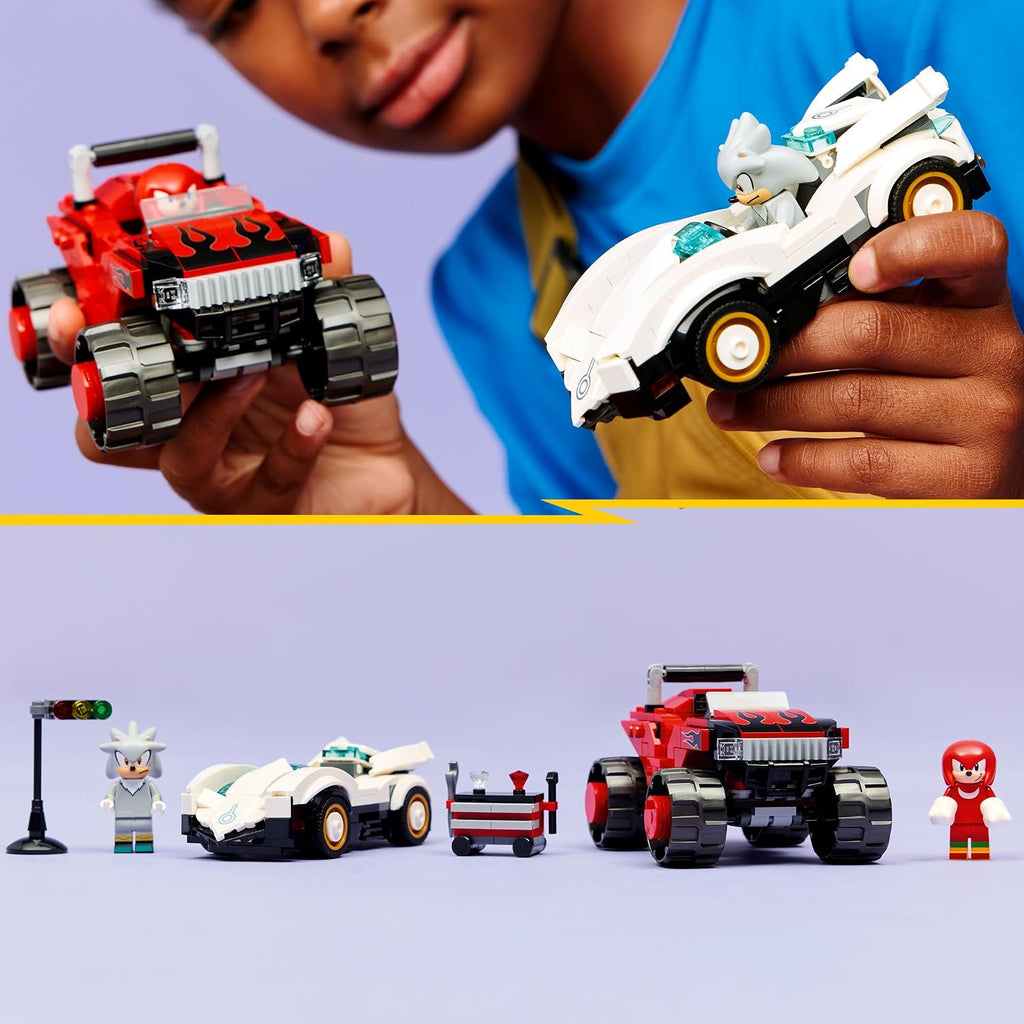 LEGO Sonic the Hedgehog Silver'ın Arabası Knuckles'ın Canavar Kamyonuna Karşı 77118 - 378 Parça Yapım Seti (8+ Yaş)