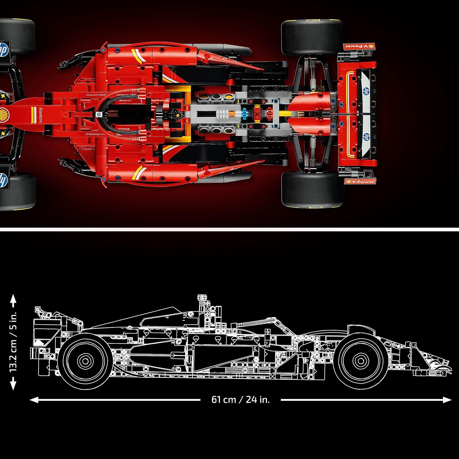 LEGO Technic Ferrari SF-24 F1 Araba 42207 - Yetişkinler İçin Model Yapım Seti (1361 Parça)