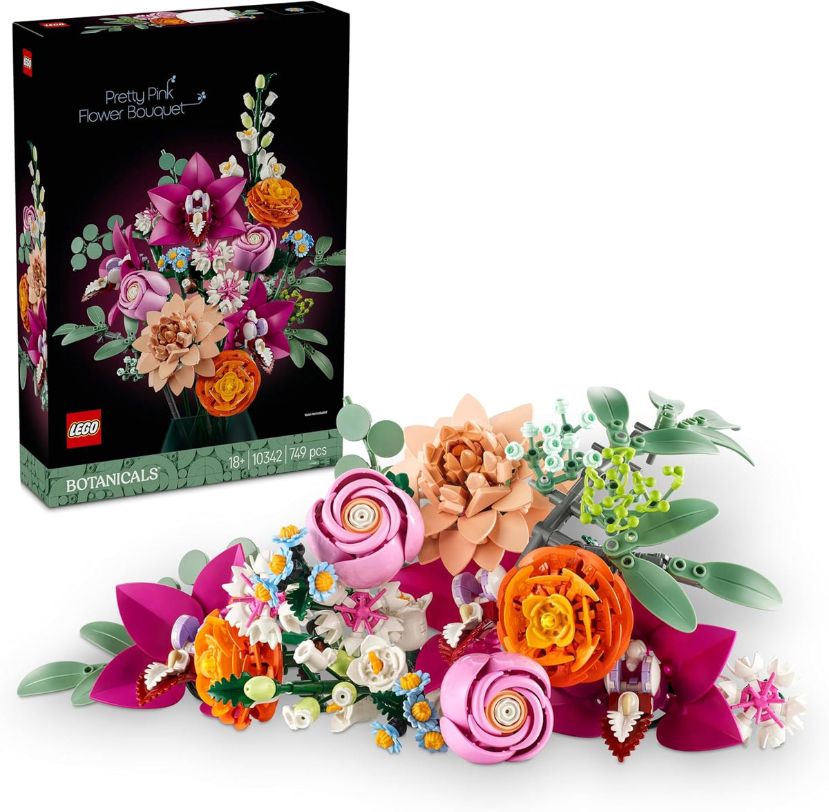 LEGO Botanicals Pretty Pink Çiçek Buketi 10342 - 749 Parça Yetişkin Yapım Seti