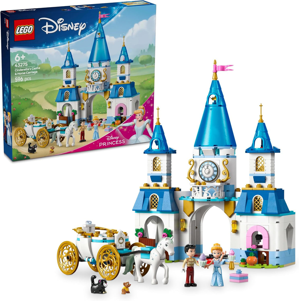 LEGO Disney Princess Sindirella'nın Şatosu ve At Arabası 43275 - 596 Parça Yapım Seti (+6 Yaş)