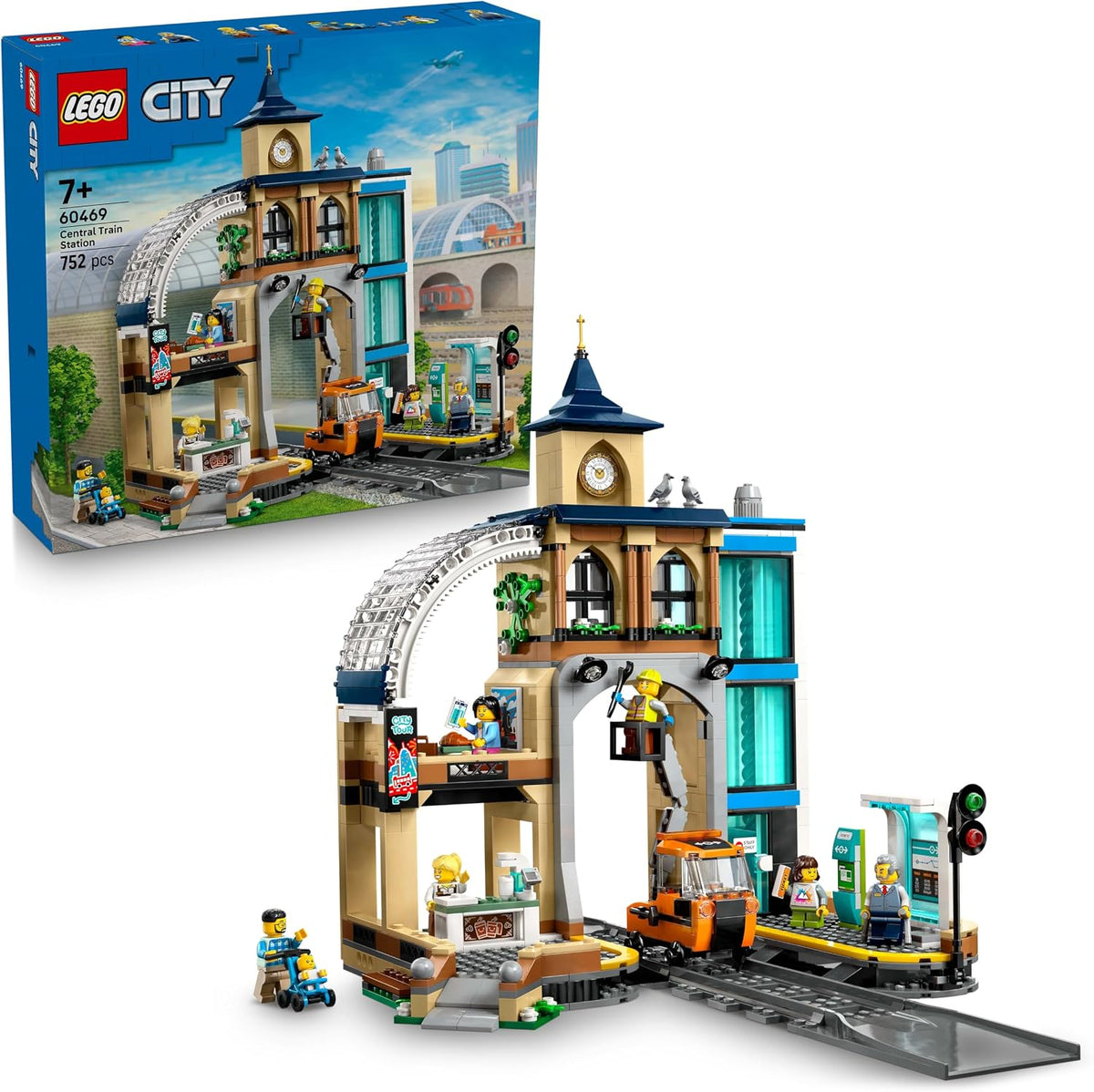 LEGO City Merkez Tren İstasyonu 60469 - 752 Parça Yapım Seti, 3 Katlı Tren İstasyonu, 7+ Yaş