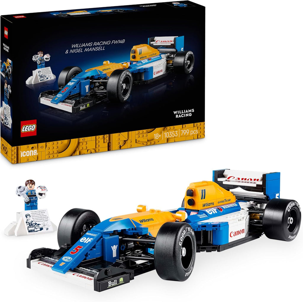 LEGO Icons Williams Racing FW14B & Nigel Mansell 10353 - 799 Parça Yetişkin Yapım Seti