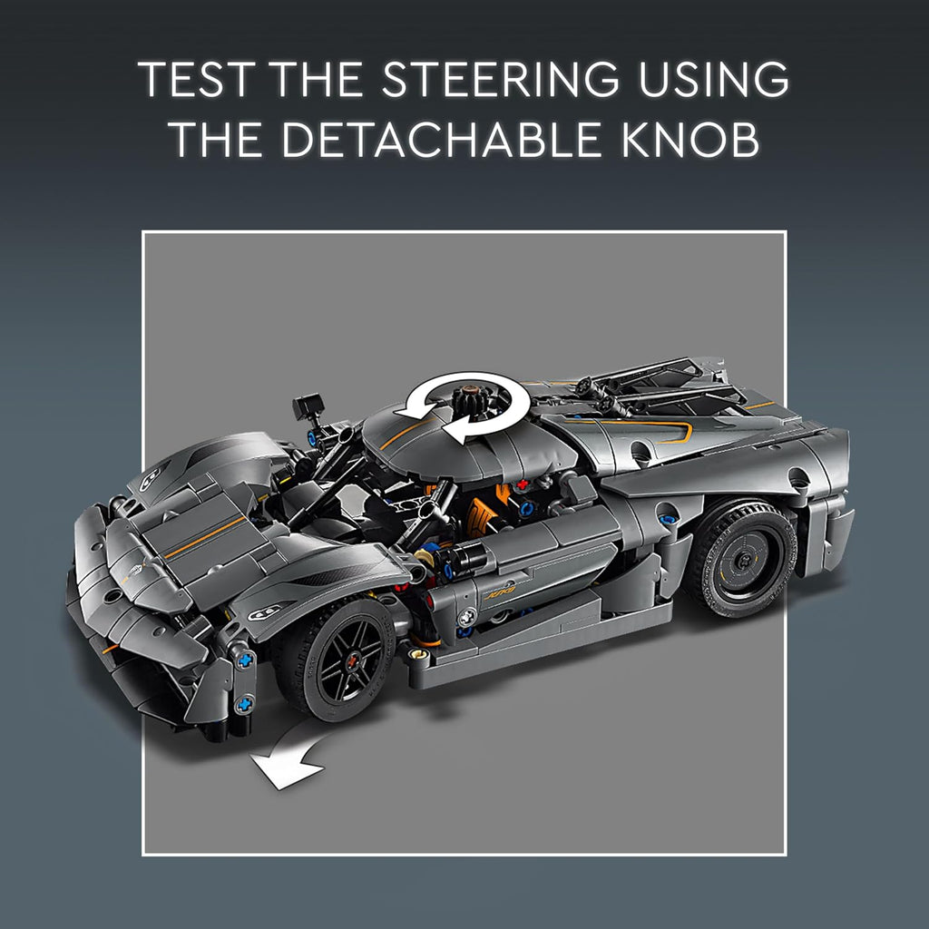 LEGO Technic Koenigsegg Jesko Absolut Gri Hiper Araba Yapım Seti 42173 - 801 Parça +10 Yaş