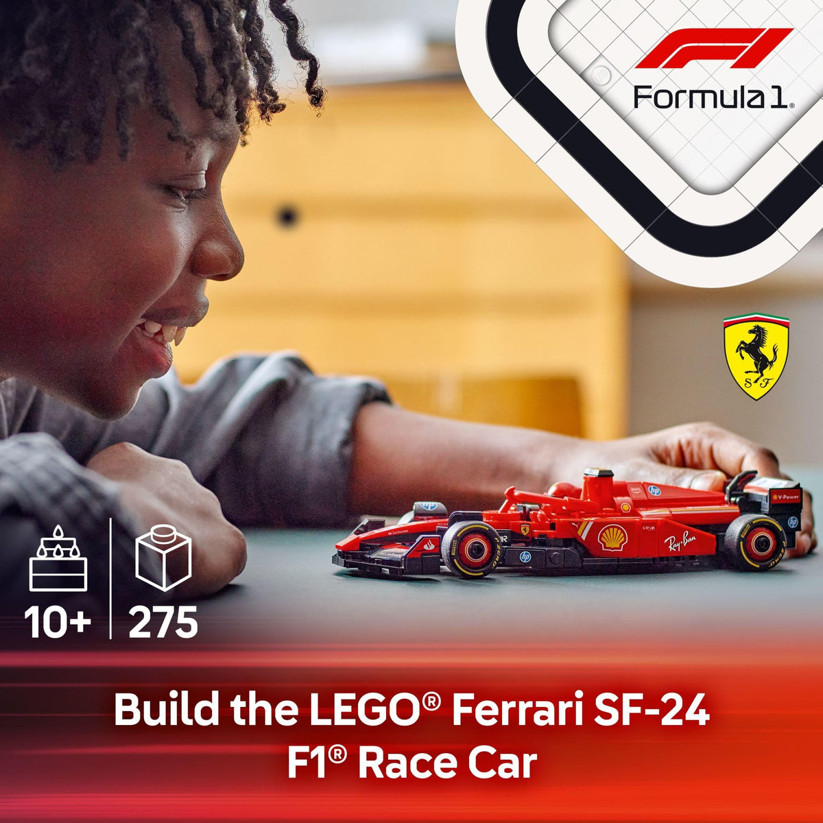 LEGO Speed Champions Ferrari SF-24 F1 Yarış Arabası 77242 - 275 Parça, Sürücü Minifigürlü Yapım Seti (10+ Yaş)