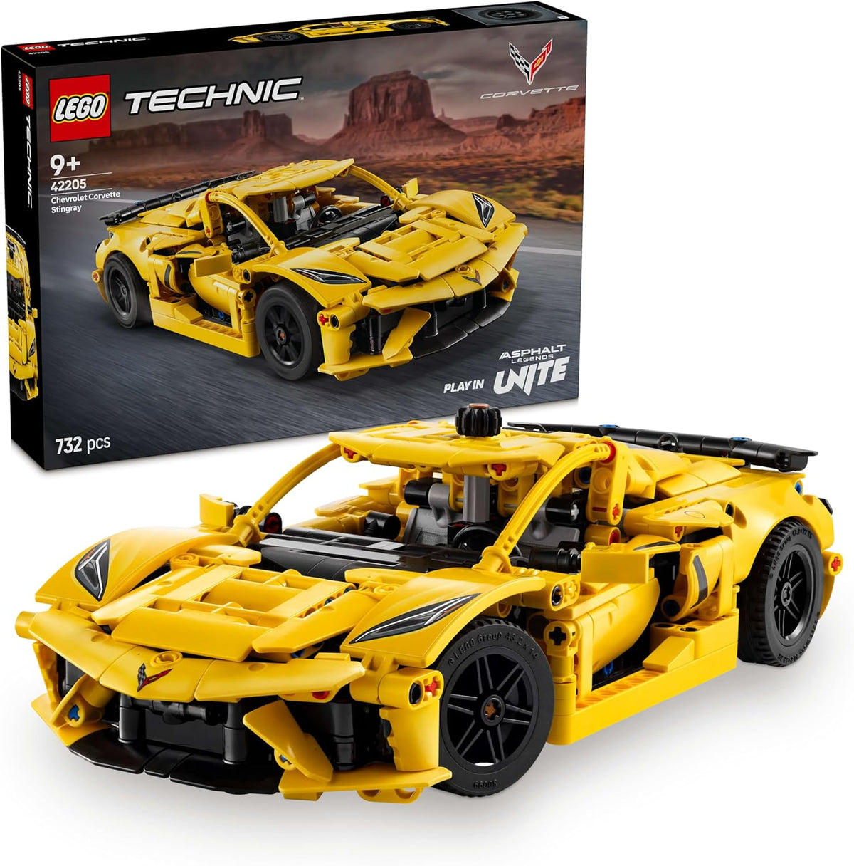 LEGO Technic Chevrolet Corvette Stingray 42205 - 732 Parça Model Araba Yapım Seti (9+ Yaş)