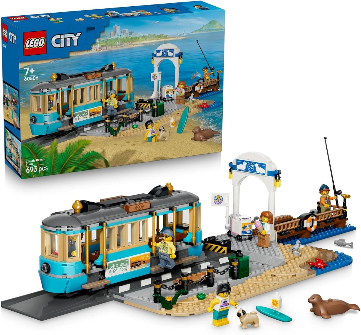 LEGO City Klasik Plaj Tramvayı 60506 - 693 Parça Yapım Seti (7+ Yaş)