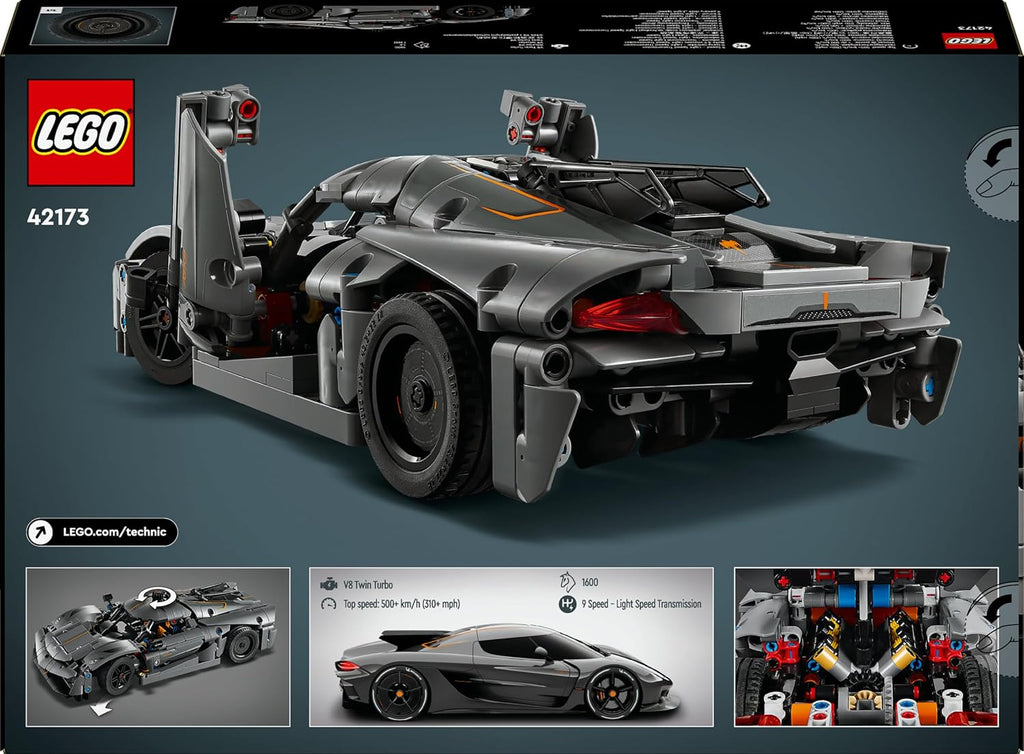 LEGO Technic Koenigsegg Jesko Absolut Gri Hiper Araba Yapım Seti 42173 - 801 Parça +10 Yaş
