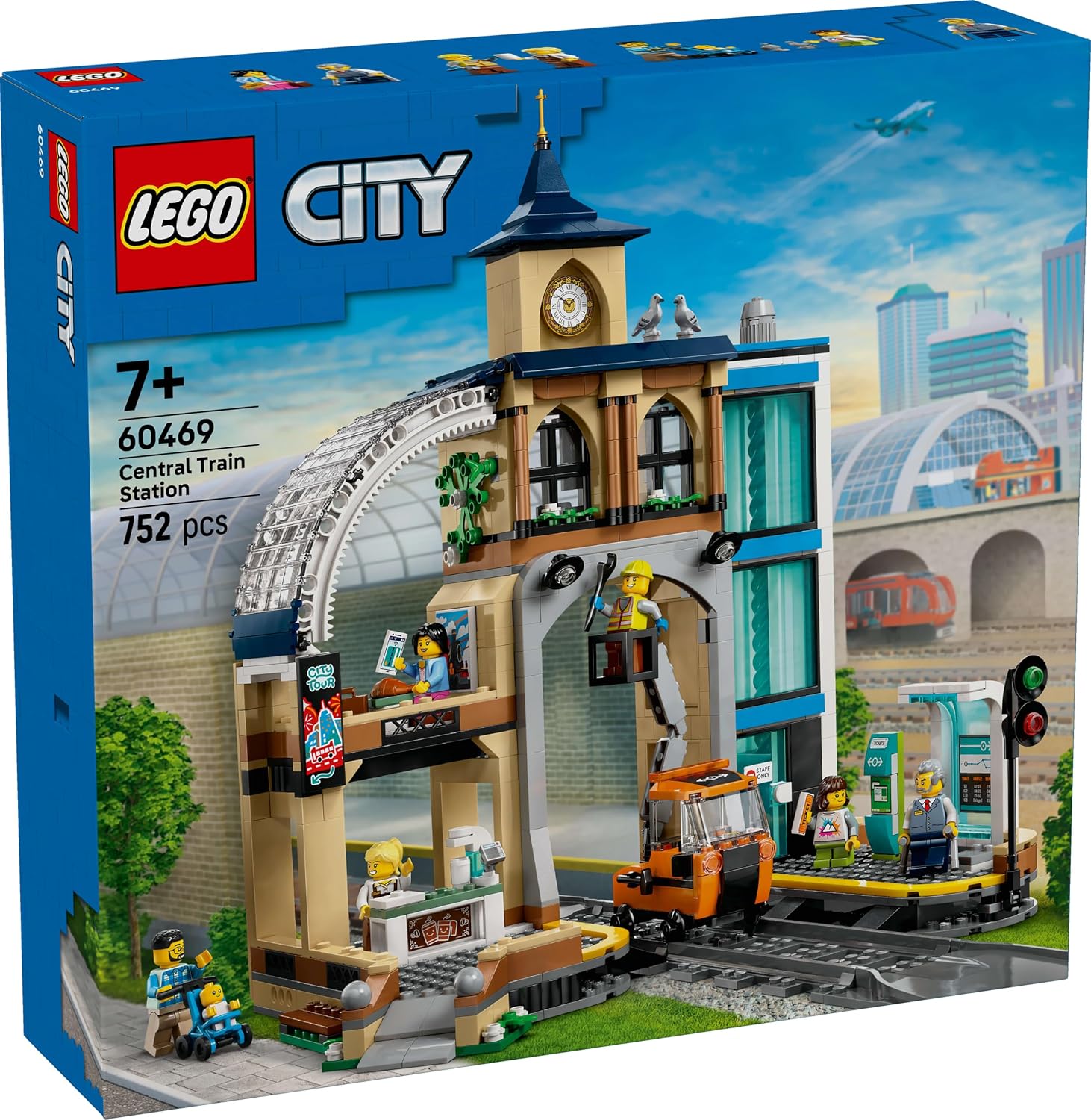 LEGO City Merkez Tren İstasyonu 60469 - 752 Parça Yapım Seti, 3 Katlı Tren İstasyonu, 7+ Yaş