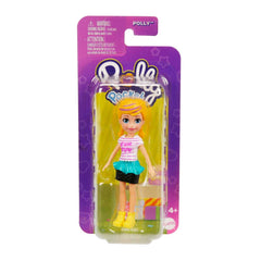 Polly Pocket Tekli Mini Bebek - Polly (Çizgili Üst & Teal Etek, Sarı Bot)