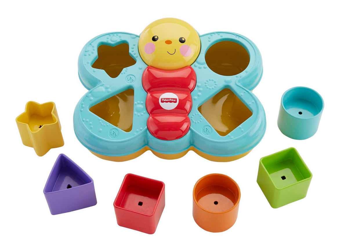 Fisher-Price Şekil Eşleştirme Arkadaşı Kelebek, 6 Bloklu, Şekil Eşleştirme Oyunu CDC22