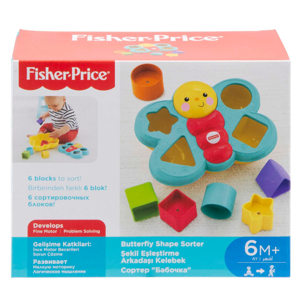Fisher-Price Şekil Eşleştirme Arkadaşı Kelebek, 6 Bloklu, Şekil Eşleştirme Oyunu CDC22