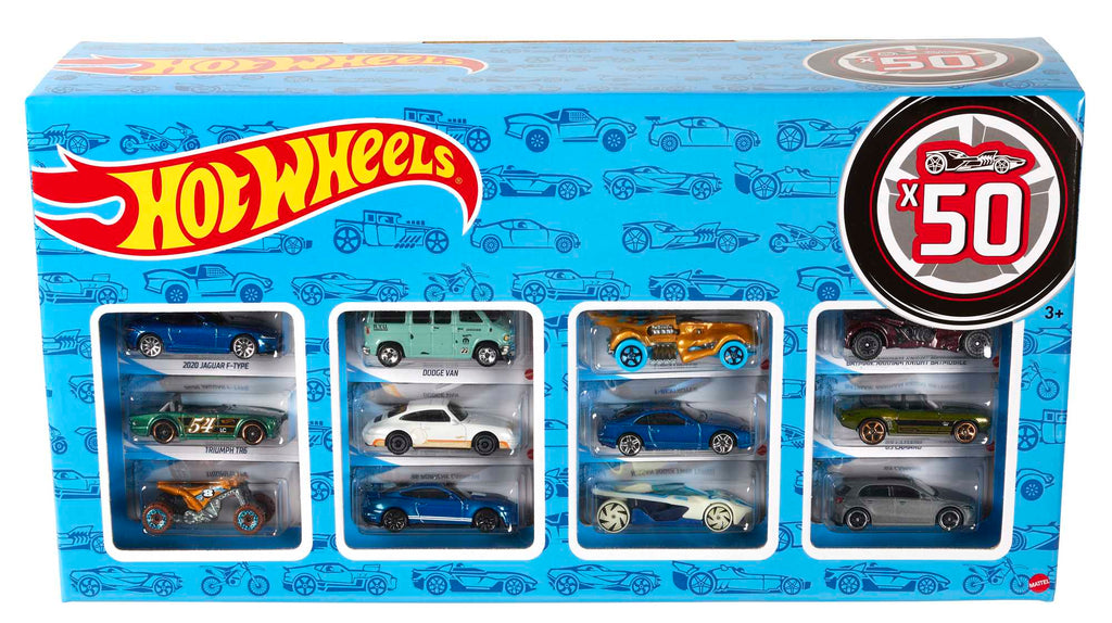 Hot Wheels Ellili Araba Seti, çeşitli oyuncak spor araba modelleri içeren set, 3 yaş ve üzeri çocuklar için uygun hediye