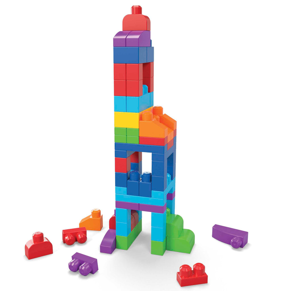 Mega Bloks 80'li Blok Torbaları (Mavi/Pembe), Büyük Boyutlu Bloklar, 1 Yaştan İtibaren Uygun, Doğa Dostu Saklama Çantası Dahil, CYP72