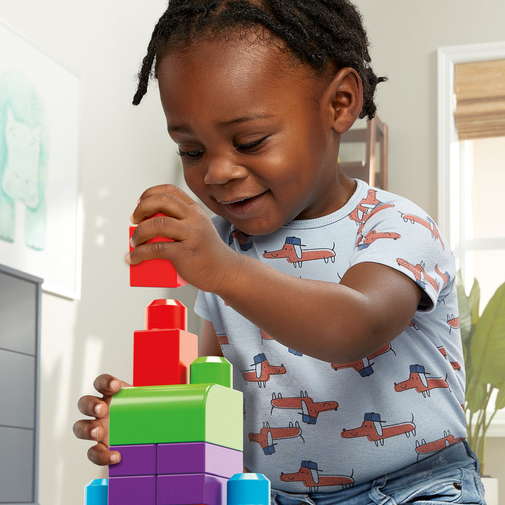 Mega Bloks 60'lı Blok Torbaları (Klasik-Mavi), Büyük Boyutlu Bloklar, 1 Yaştan İtibaren Uygun, Doğa Dostu Saklama Çantası Dahil, DCH55