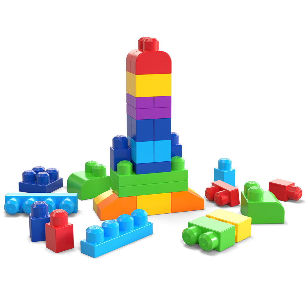 Mega Bloks 60'lı Blok Torbaları (Klasik-Mavi), Büyük Boyutlu Bloklar, 1 Yaştan İtibaren Uygun, Doğa Dostu Saklama Çantası Dahil, DCH55