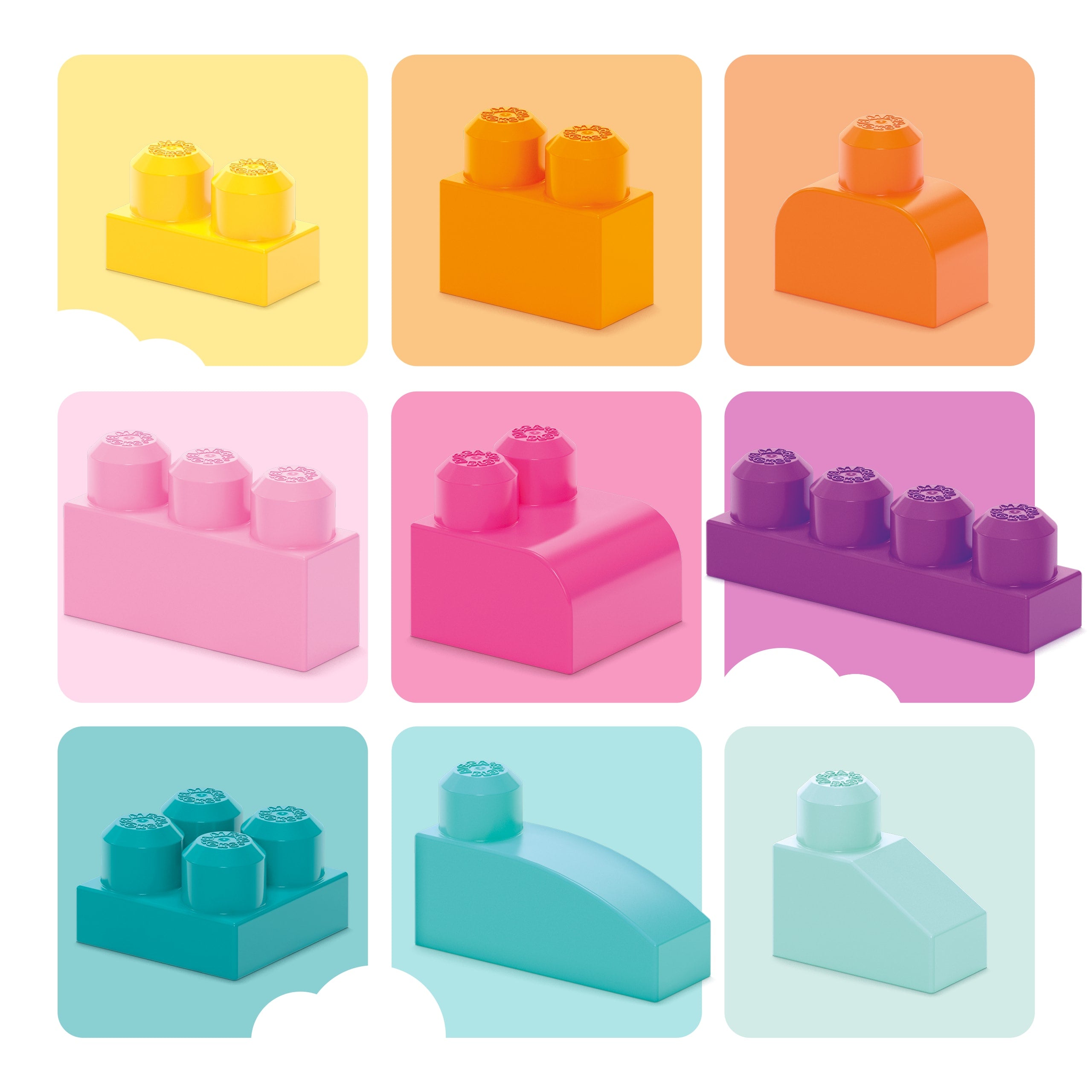 Mega Bloks 80'li Blok Torbaları (Pembe), Büyük Boyutlu Bloklar, 1 Yaştan İtibaren Uygun, Doğa Dostu Saklama Çantası Dahil, DCH62