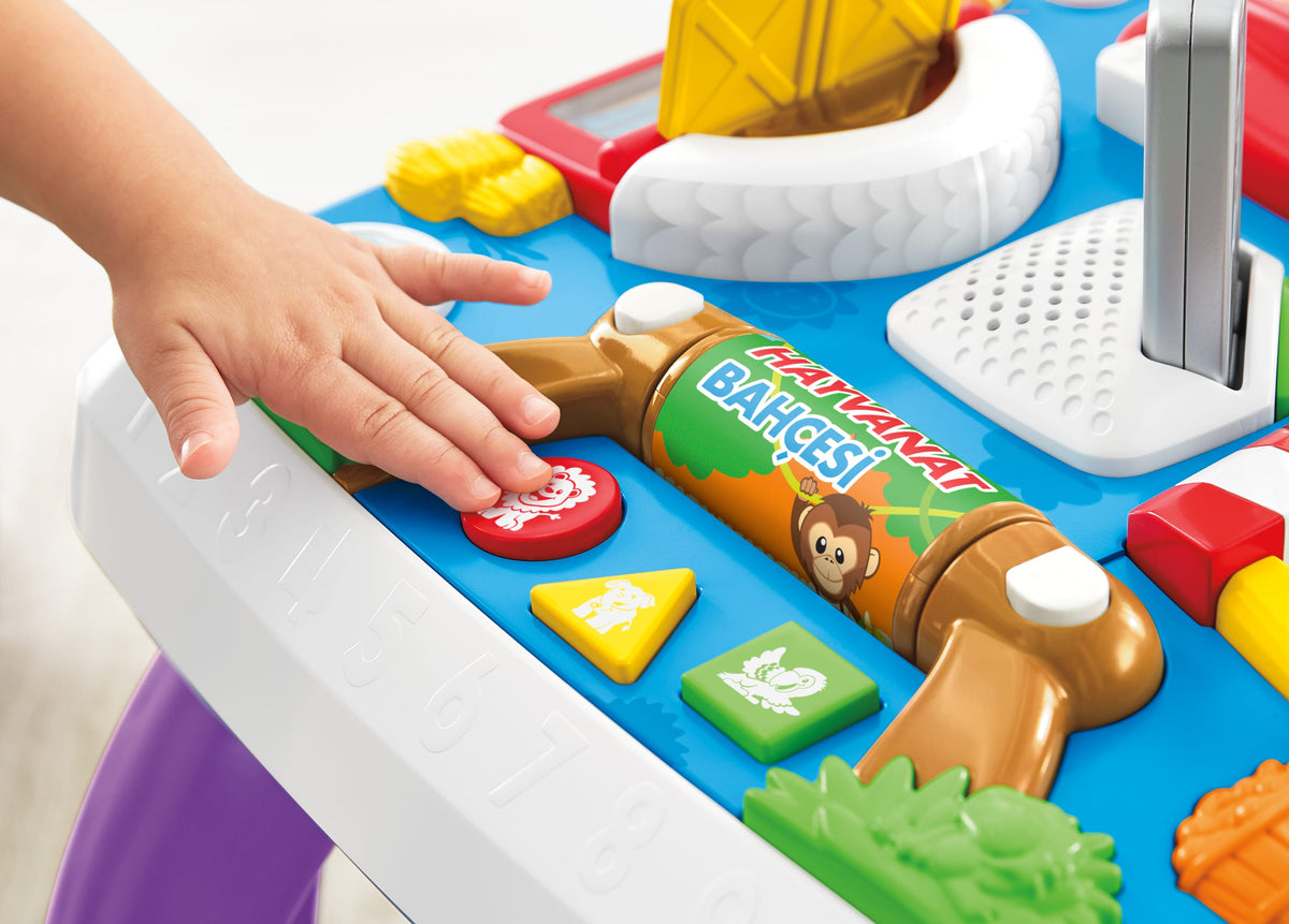 Fisher-Price Eğlen &amp; Öğren Yaşa Göre Gelişim, Eğitici Köpekçiğin Aktivite Masası (Türkçe ve İngilizce), Ayakta Durmaya Teşvik Eder, Işıklı, Sesli Oyunlar DRH44