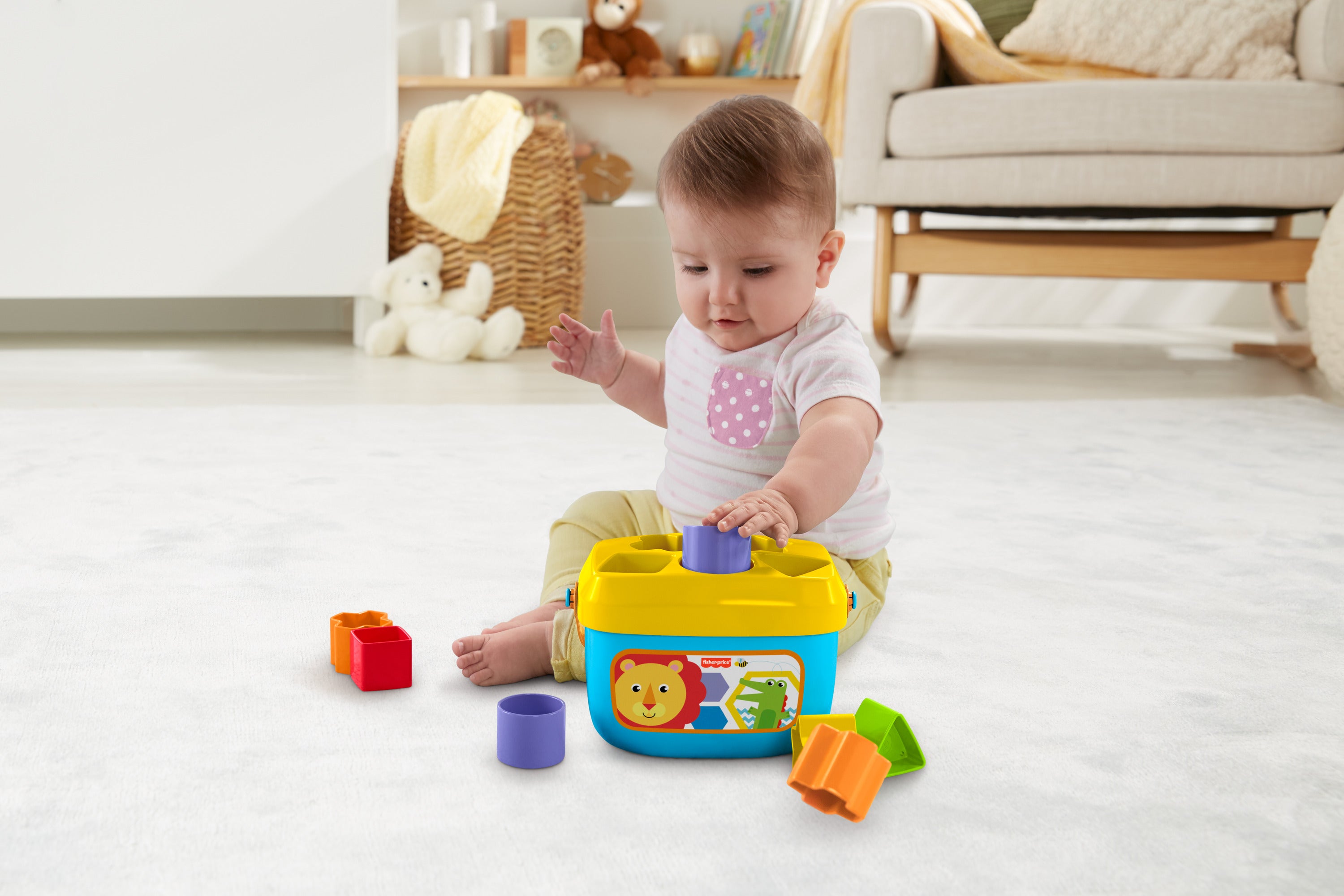 Fisher Price Renkli Bloklar, Kova ve 10 Adet Blok, Yerleştirme Oyunu
