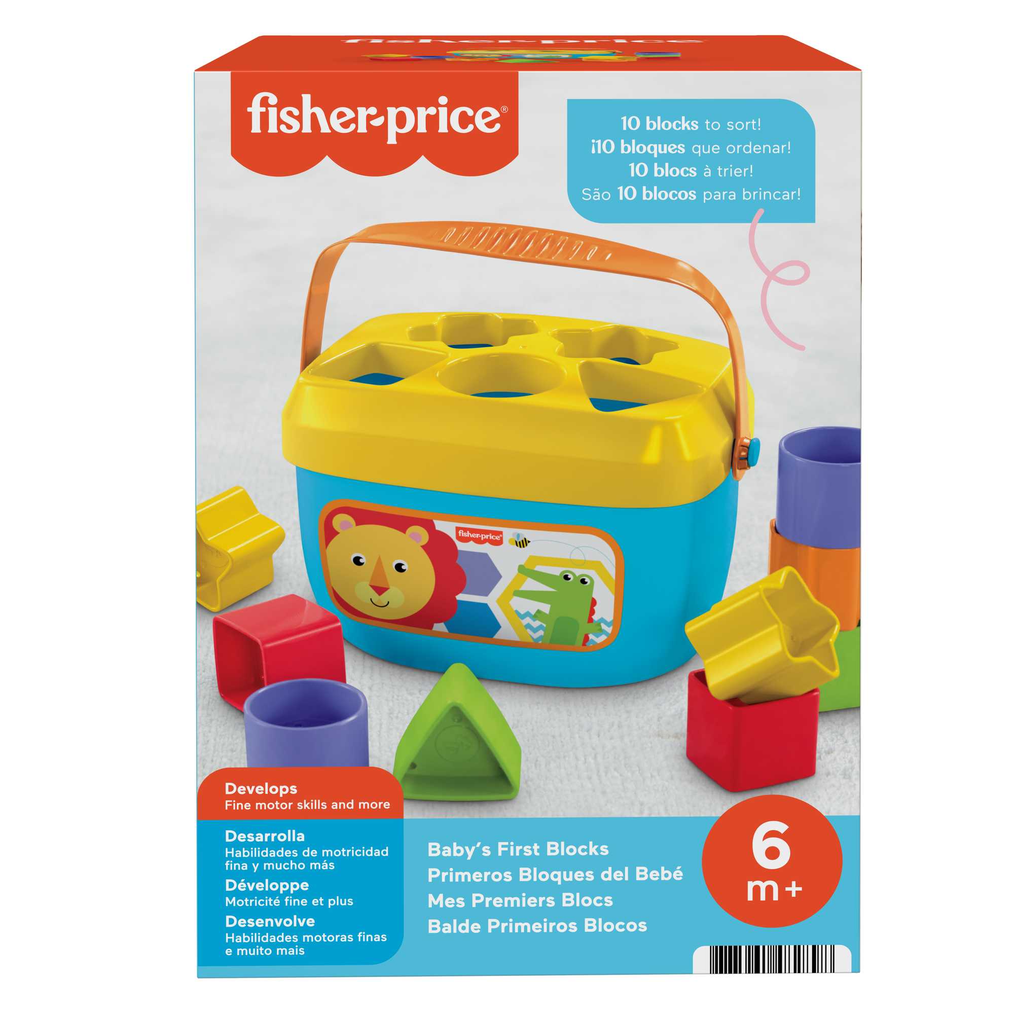 Fisher Price Renkli Bloklar, Kova ve 10 Adet Blok, Yerleştirme Oyunu