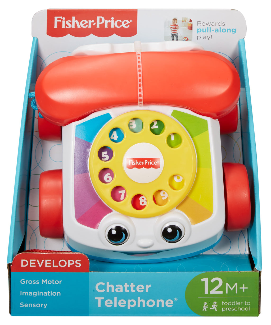 Fisher-Price Eğitici Geveze Telefon, Sürüklenebilir, Klasik, Çevirmeli Oyun Telefonu FGW66