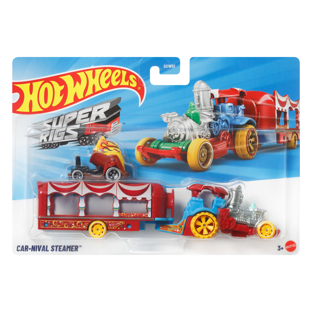 Hot Wheels Taşıyıcı Tırlar - Enerjik Ayrıntılarla Dolu Spor Arabalı Süper Tırlar - Nival Steamer FWK89