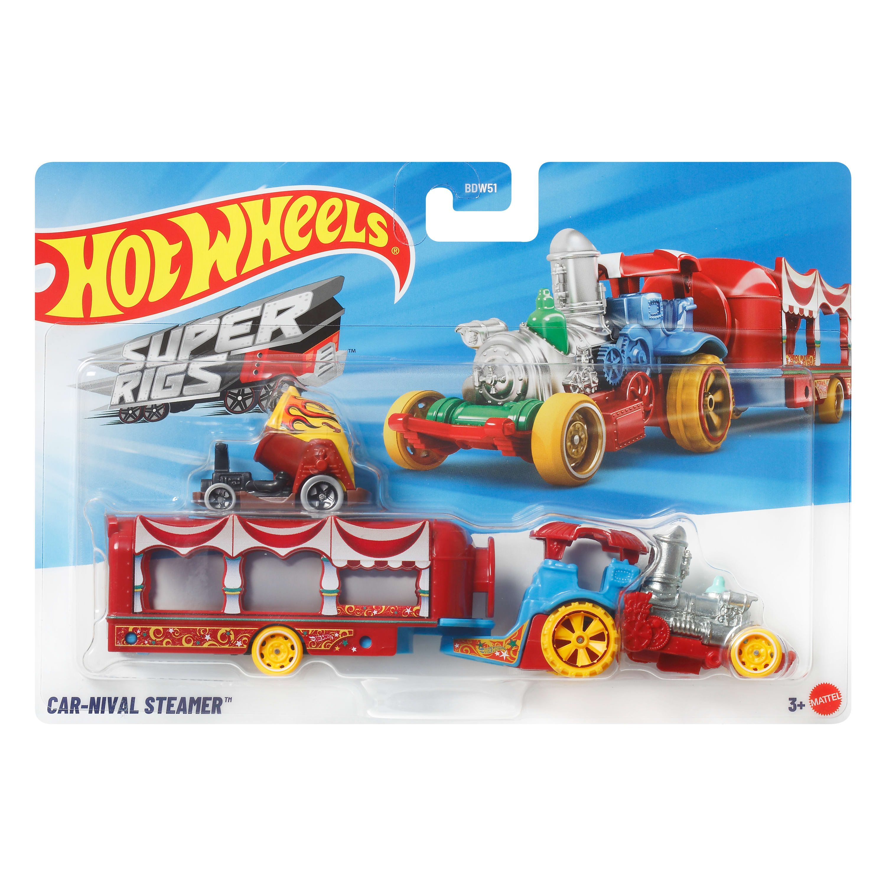 Hot Wheels Taşıyıcı Tırlar - Enerjik Ayrıntılarla Dolu Spor Arabalı Süper Tırlar - Nival Steamer FWK89