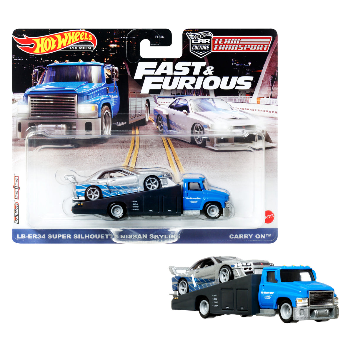 Hot Wheels® Team Transport kamyon ve yarış arabası, yarış koleksiyoncuları için hediye