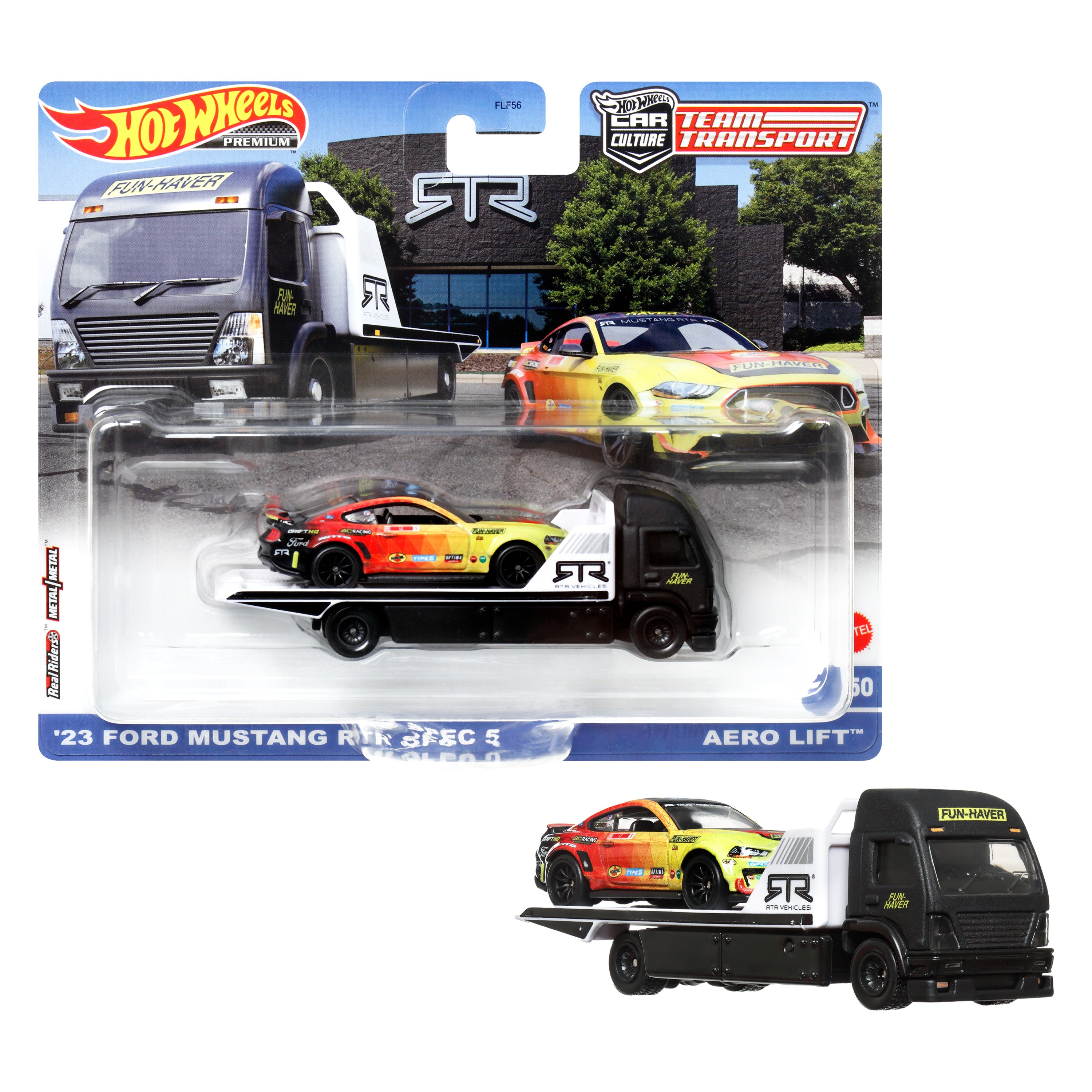 Hot Wheels® Team Transport kamyon ve yarış arabası, yarış koleksiyoncuları için hediye