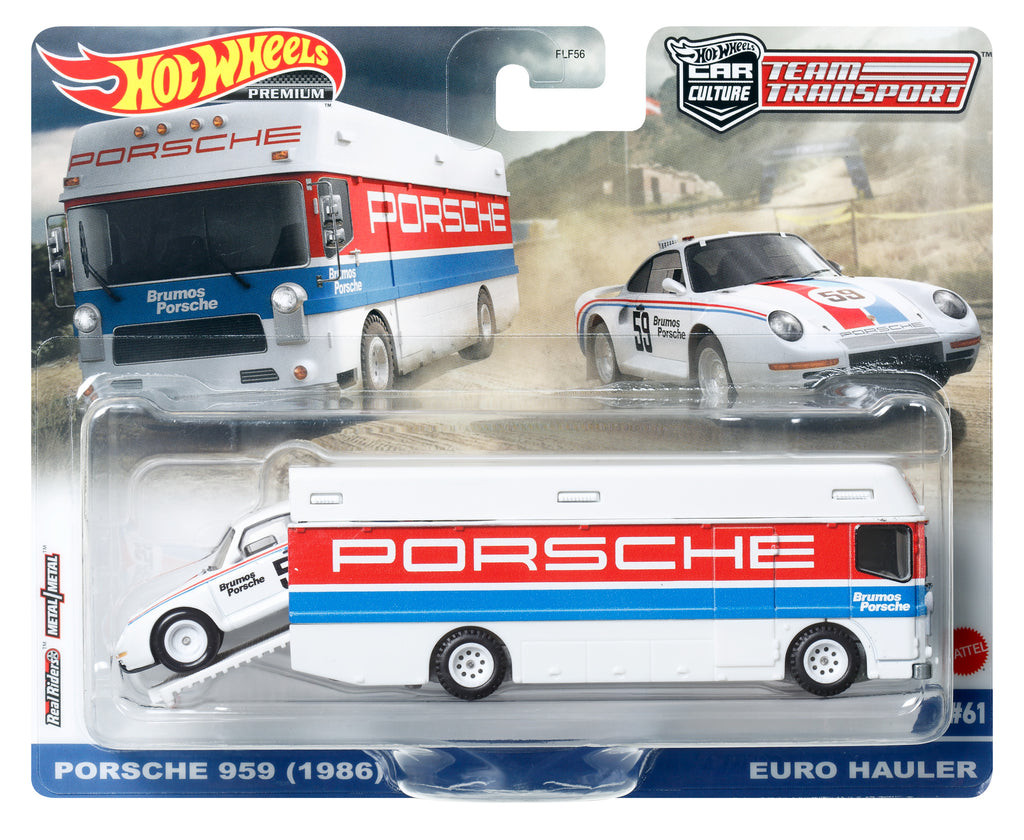 Hot Wheels® Team Transport kamyon ve yarış arabası, yarış koleksiyoncuları için hediye