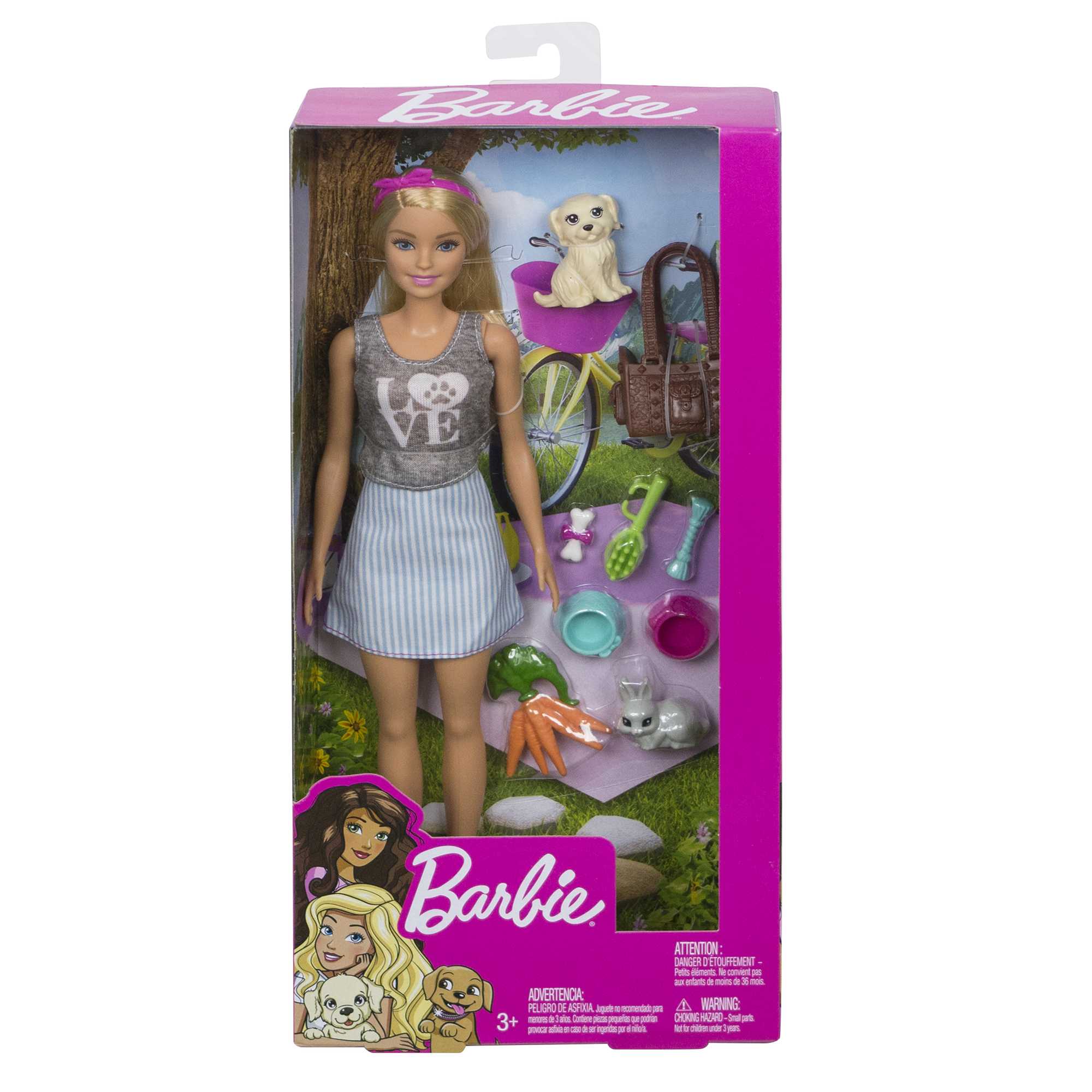 Barbie ve Sevimli Hayvan Arkadaşları, Yavru Köpek, Tavşan ve Temaya Uygun 7 Parçayla FPR48