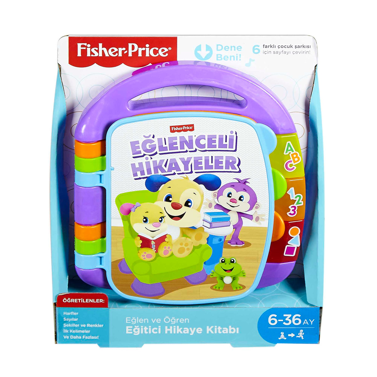 Fisher-Price Eğlen &amp; Öğren  Eğitici Hikaye Kitabı (Türkçe), Müzikli, Şarkılı FRC73