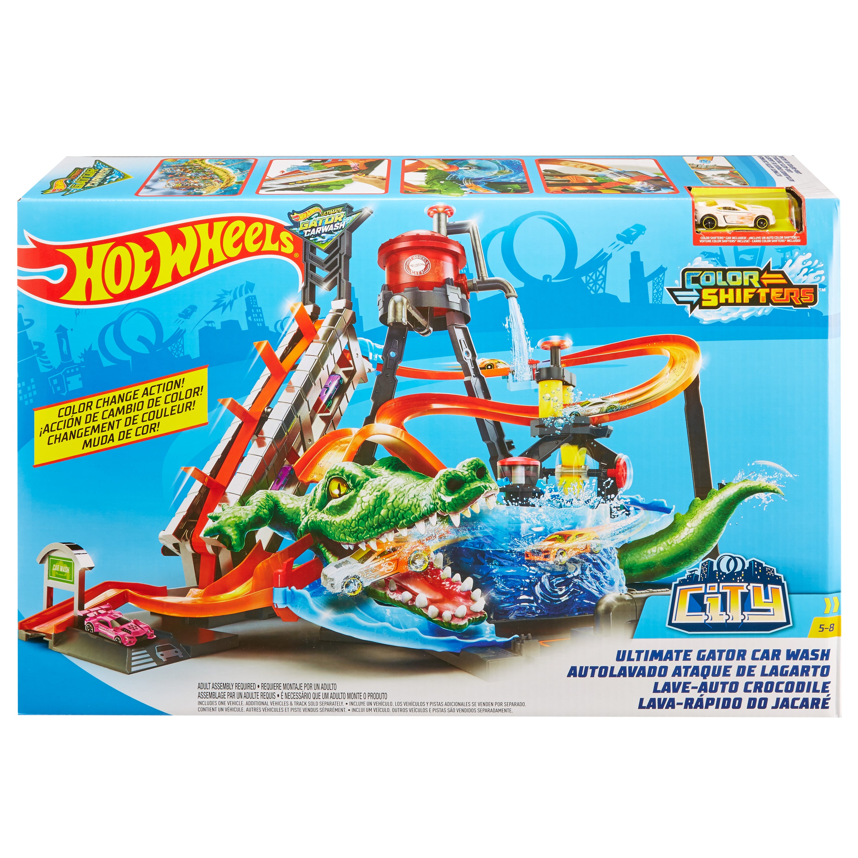Hot Wheels Dev Timsah Araba Yıkama Oyun Seti FTB67