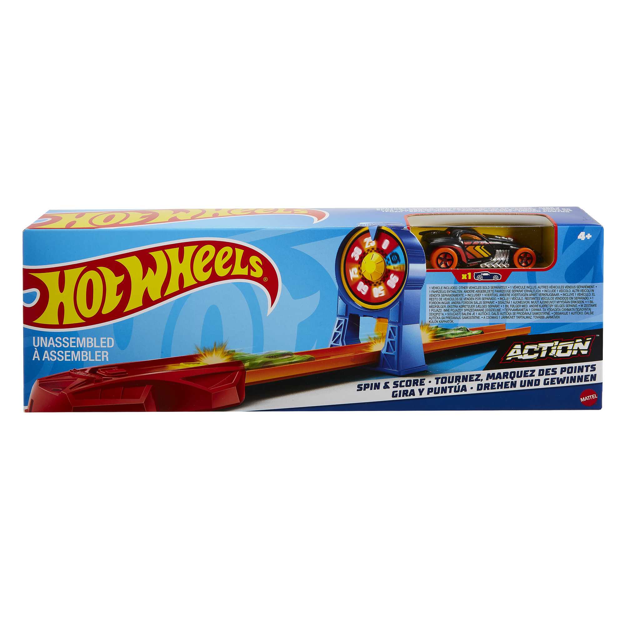 Hot Wheels Akrobasi Atlayışı Yarış Seti, Turuncu Pist, Fırlatıcılı Oyun Seti, FTH79