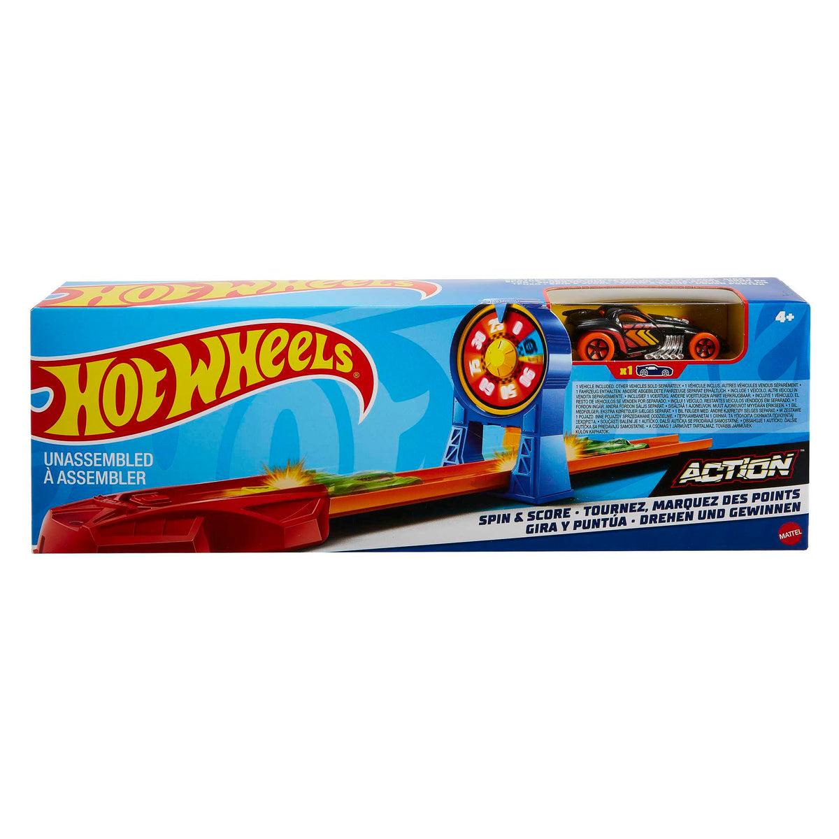 Hot Wheels Akrobasi Atlayışı Yarış Seti, Turuncu Pist, Fırlatıcılı Oyun Seti, FTH79