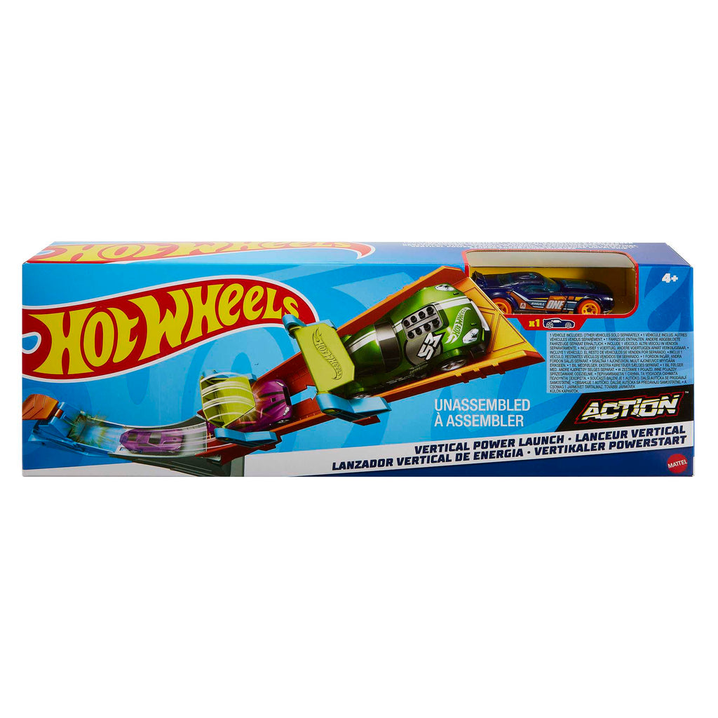 Hot Wheels Akrobasi Atlayışı Yarış Seti, Turuncu Pist, Fırlatıcılı Oyun Seti, FTH79