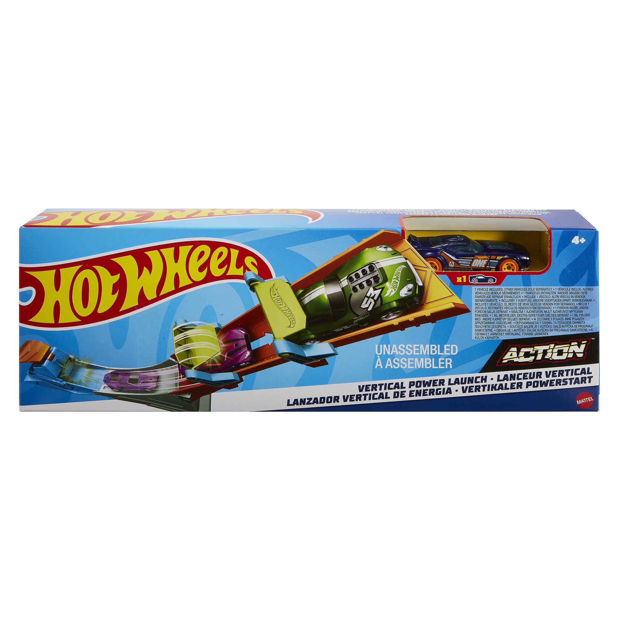 Hot Wheels Akrobasi Atlayışı Yarış Seti, Turuncu Pist, Fırlatıcılı Oyun Seti, FTH79