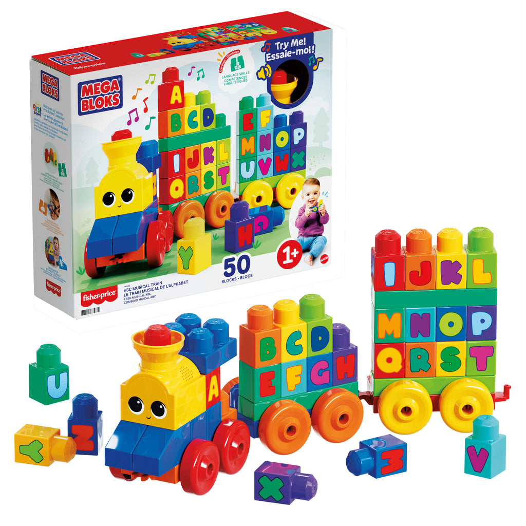 Fisher-Price Mega Bloks Müzikli Alfabe Treni, Gerçek Sesler ve Müzik ile Harfleri Öğretir FWK22