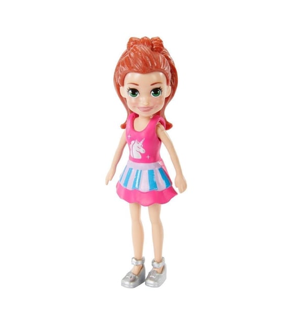 Polly Pocket Tekli Mini Bebek - Lila (Pembe Elbise)