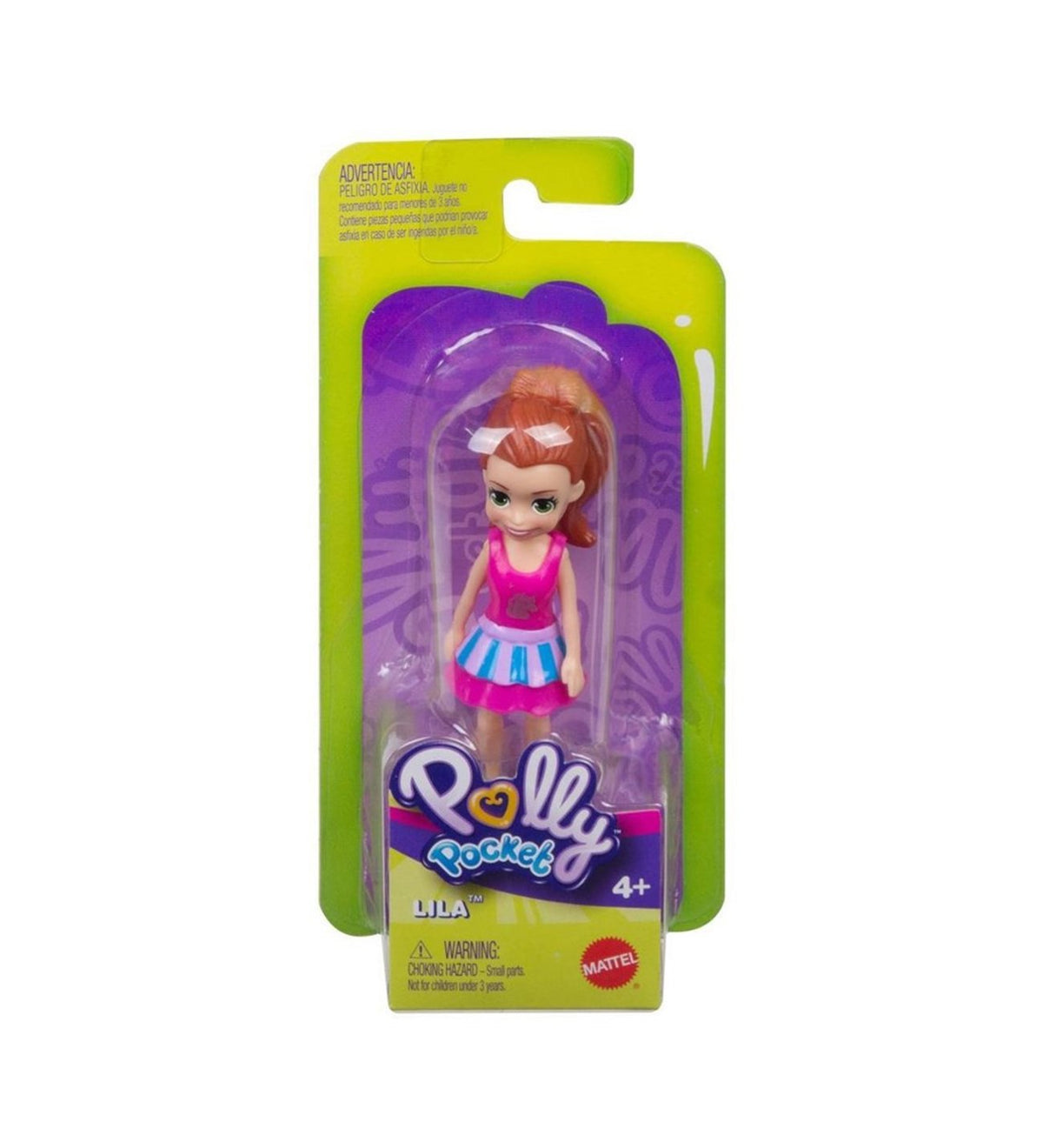 Polly Pocket Tekli Mini Bebek - Lila (Pembe Elbise)