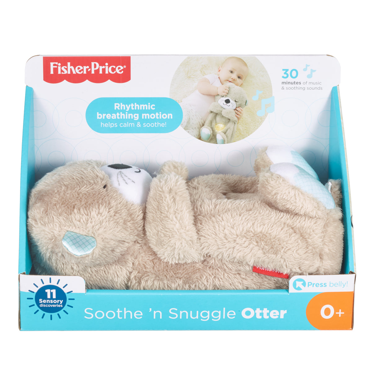 Fisher-Price Uyku ve Oyun Arkadaşı Su Samuru, Müzikli Pelüş Bebek Oyuncağı FXC66
