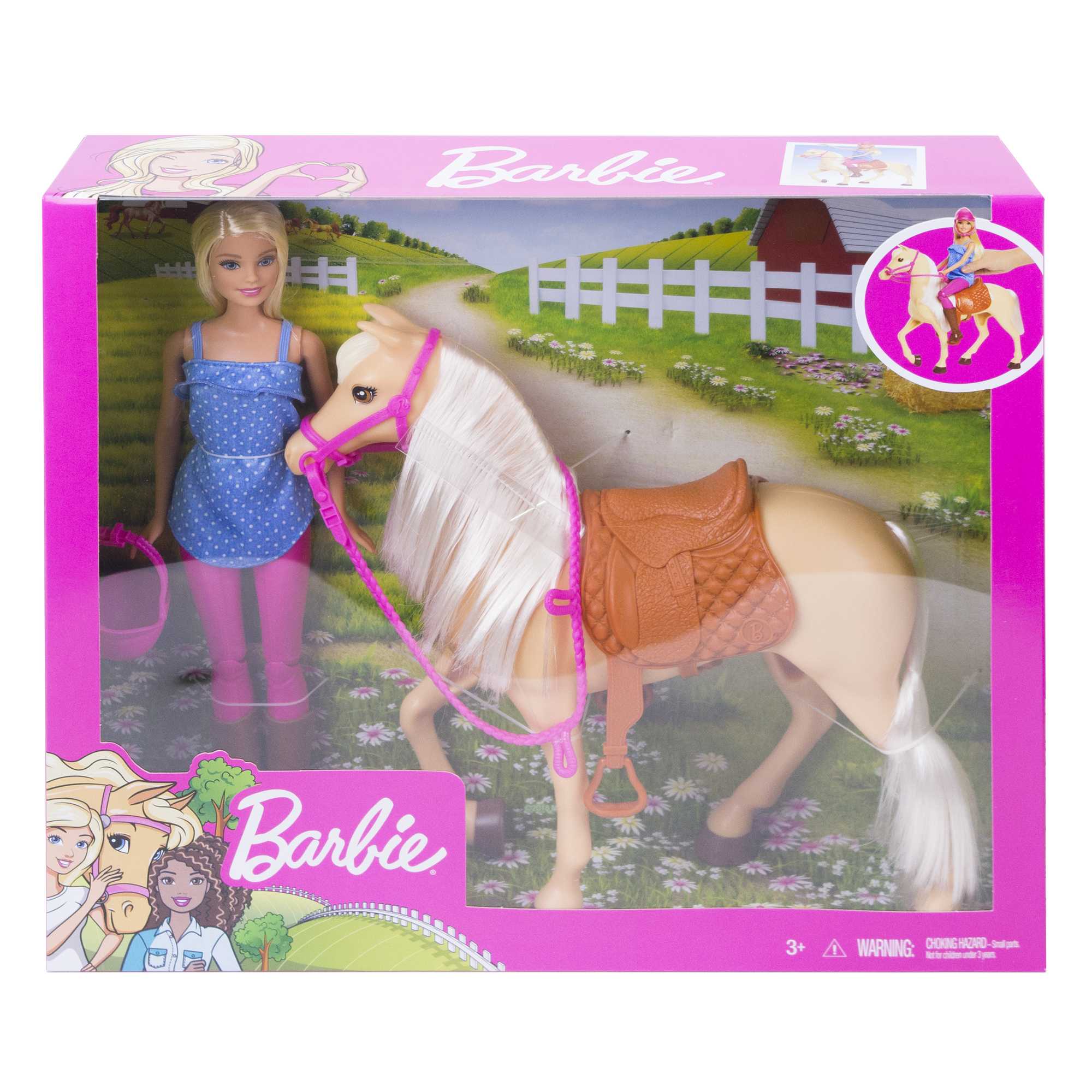 Barbie ve Güzel Atı Oyun Seti, Sarışın Bebekli FXH13
