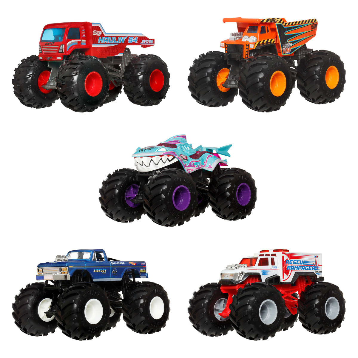 Hot Wheels Monster Trucks 1:24 Arabalar - Büyük Gövdeli ve Tekerlekli Oyuncak Arabalar FYJ83