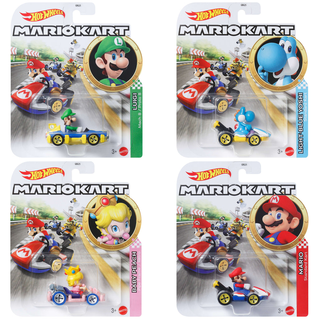 Hot Wheels Mario Kart Karakter Araçlar 1:64 Ölçekli GBG25